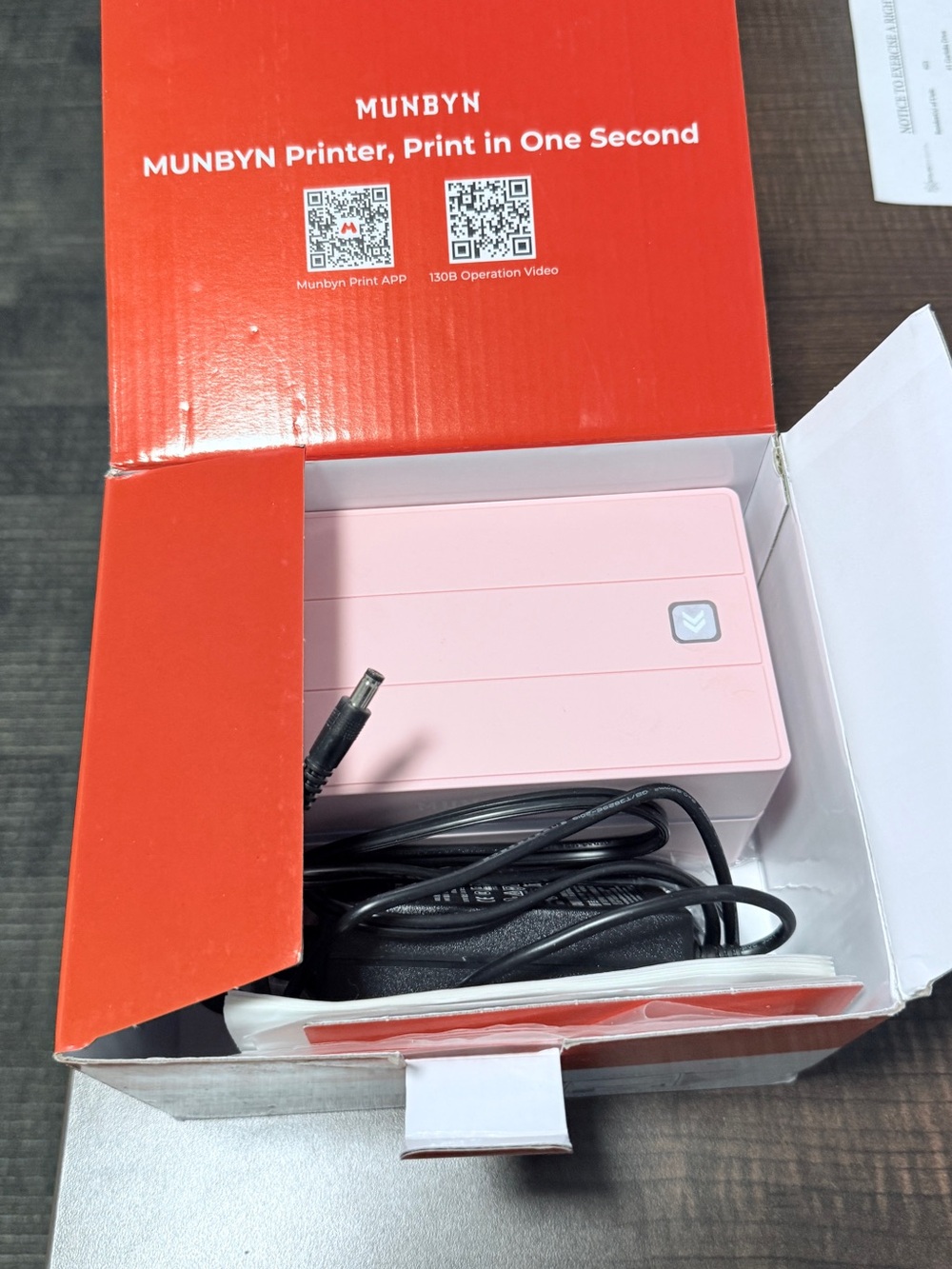 Pink Thermal Label Printer - Compact Electronics